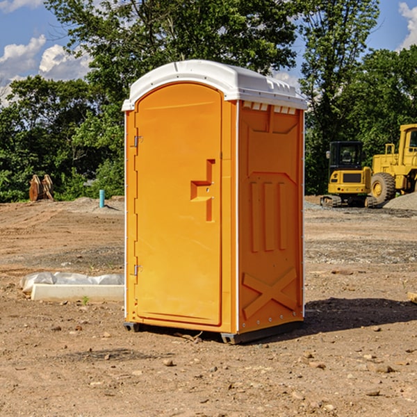 can i customize the exterior of the porta potties with my event logo or branding in Hubbard